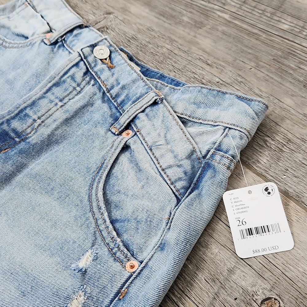 We The Free Distressed High Waisted Denim Jean Shorts - Picture 3 of 6